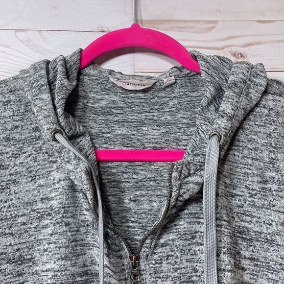 Athleta Womens  Heather Grey Batwing & Robin Thumbhole Full Zip Basic Jacket - Picture 7 of 16